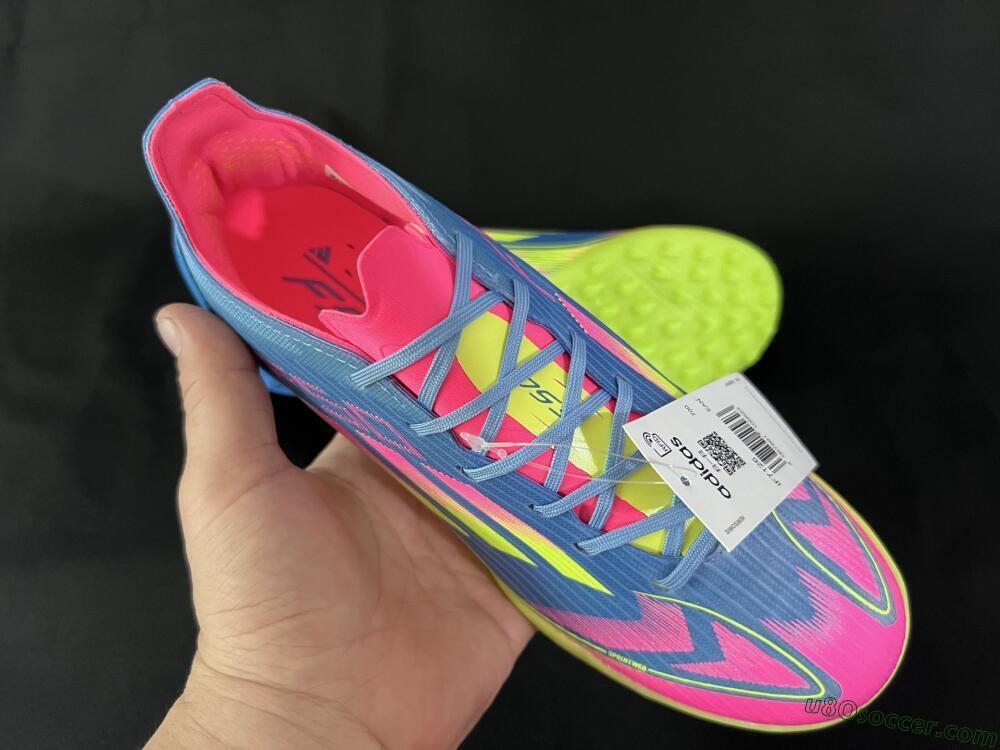 Adidas F50 Elite TF Artificial Turf Soccer Shoes - Blue/Pink/Yellow