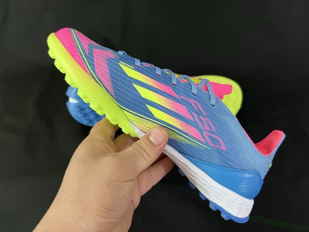 Adidas F50 Elite TF Artificial Turf Soccer Shoes - Blue/Pink/Yellow