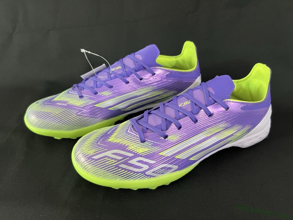 Adidas F50 Pro TF Artificial Turf Soccer Shoes - Purple/White/Yellow