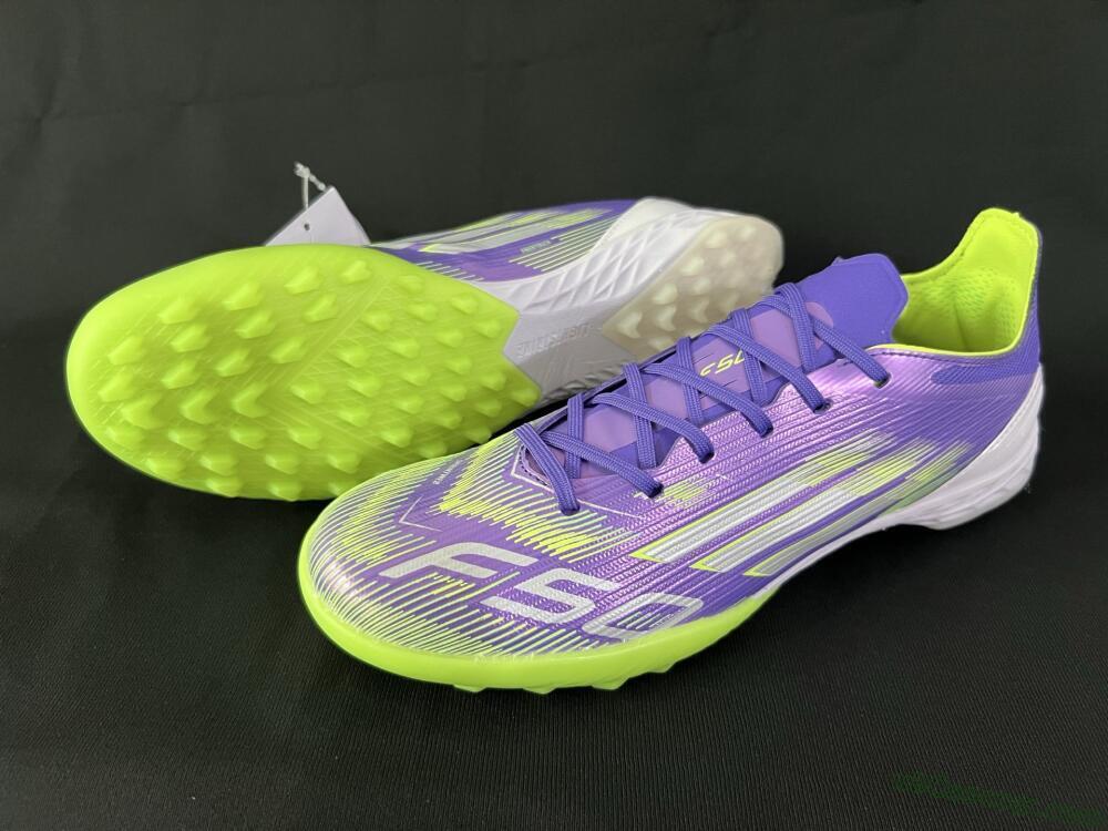Adidas F50 Pro TF Artificial Turf Soccer Shoes - Purple/White/Yellow