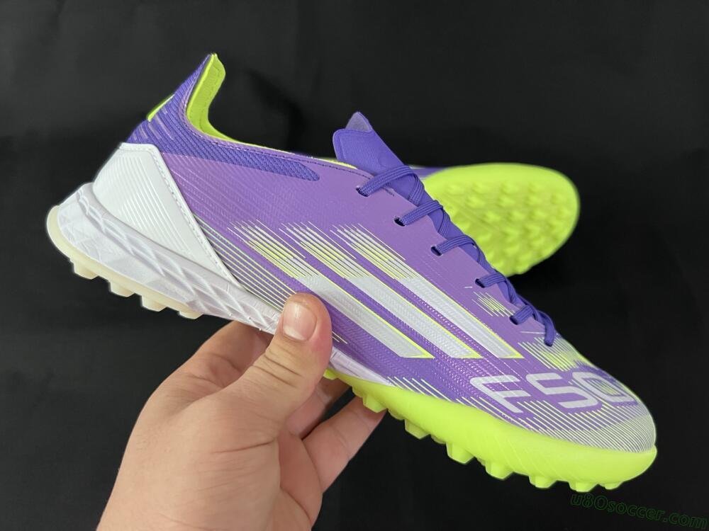 Adidas F50 Pro TF Artificial Turf Soccer Shoes - Purple/White/Yellow