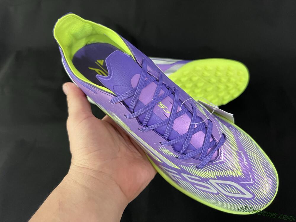 Adidas F50 Pro TF Artificial Turf Soccer Shoes - Purple/White/Yellow