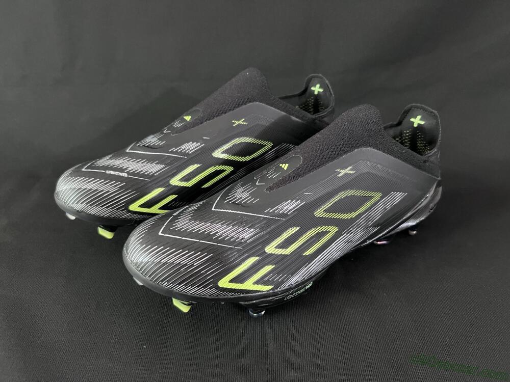 Adidas F50+ Lightstrike Pro Laceless FG Firm Ground Soccer Cleats - Black/Silver/Yellow