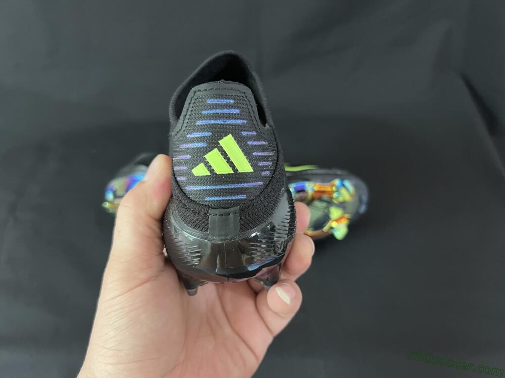 Adidas F50+ Lightstrike Pro Laceless FG Firm Ground Soccer Cleats - Black/Silver/Yellow