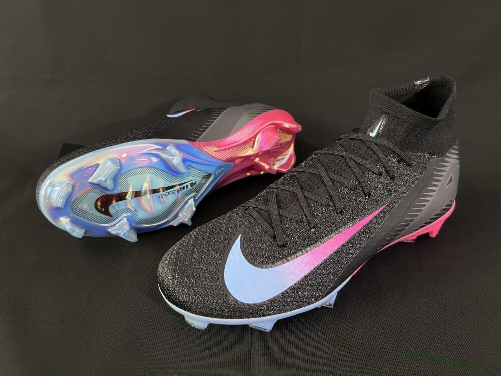 Nike Air Zoom Mercurial Superfly 10 Elite FG Firm Ground Soccer Cleats - Black/Blue/Pink