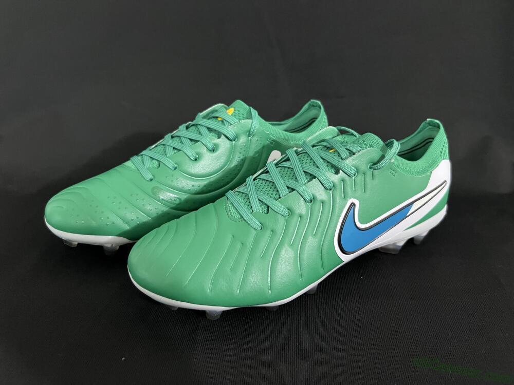 Nike Tiempo Legend 10 Elite FG Firm Ground Soccer Cleats - Green/Blue/White