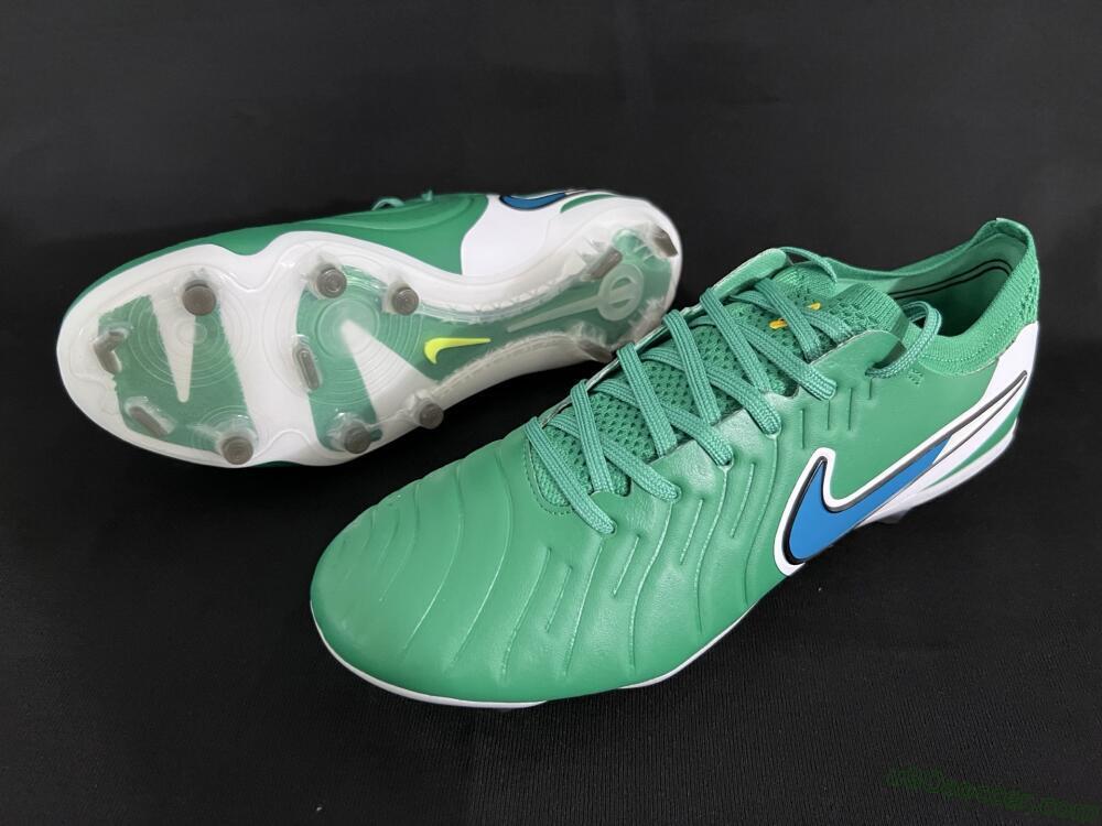 Nike Tiempo Legend 10 Elite FG Firm Ground Soccer Cleats - Green/Blue/White