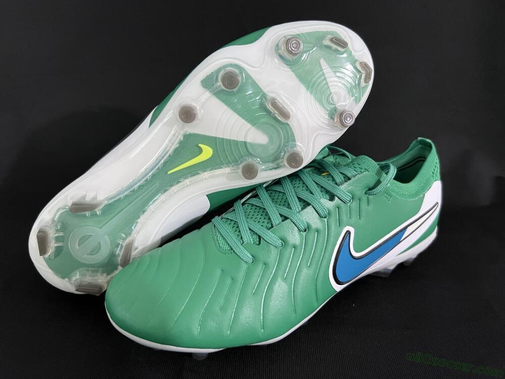 Nike Tiempo Legend 10 Elite FG Firm Ground Soccer Cleats - Green/Blue/White