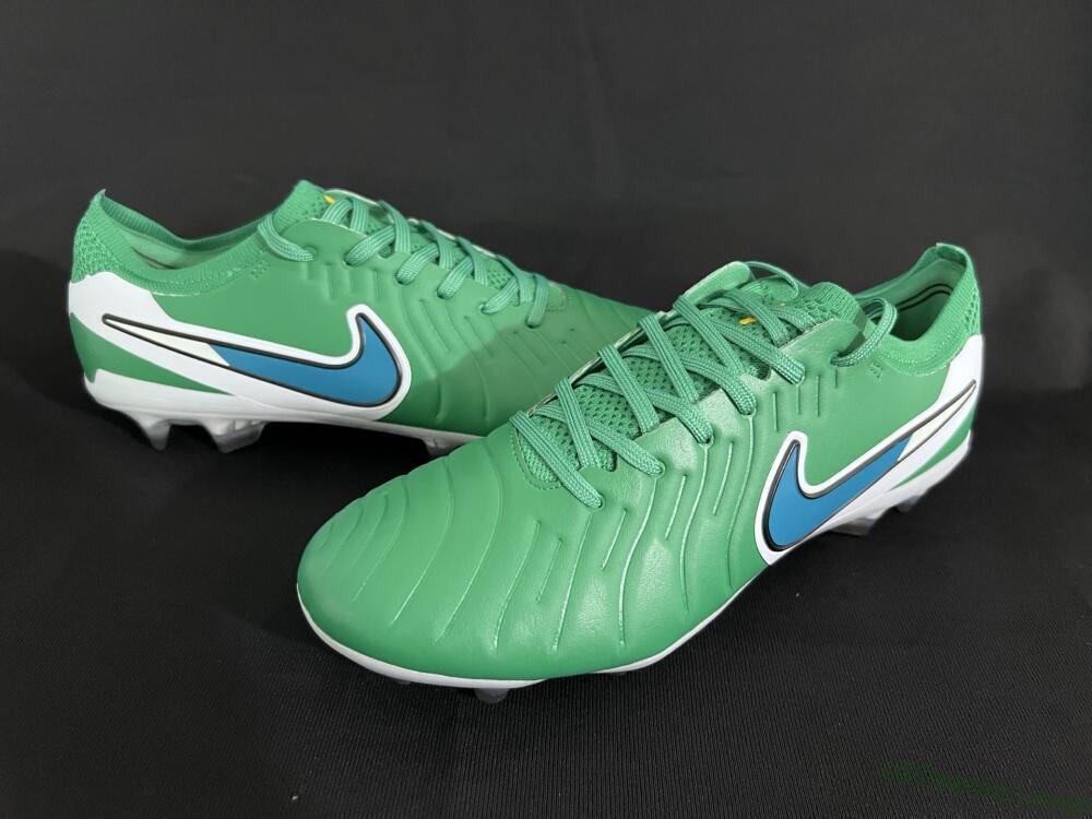 Nike Tiempo Legend 10 Elite FG Firm Ground Soccer Cleats - Green/Blue/White