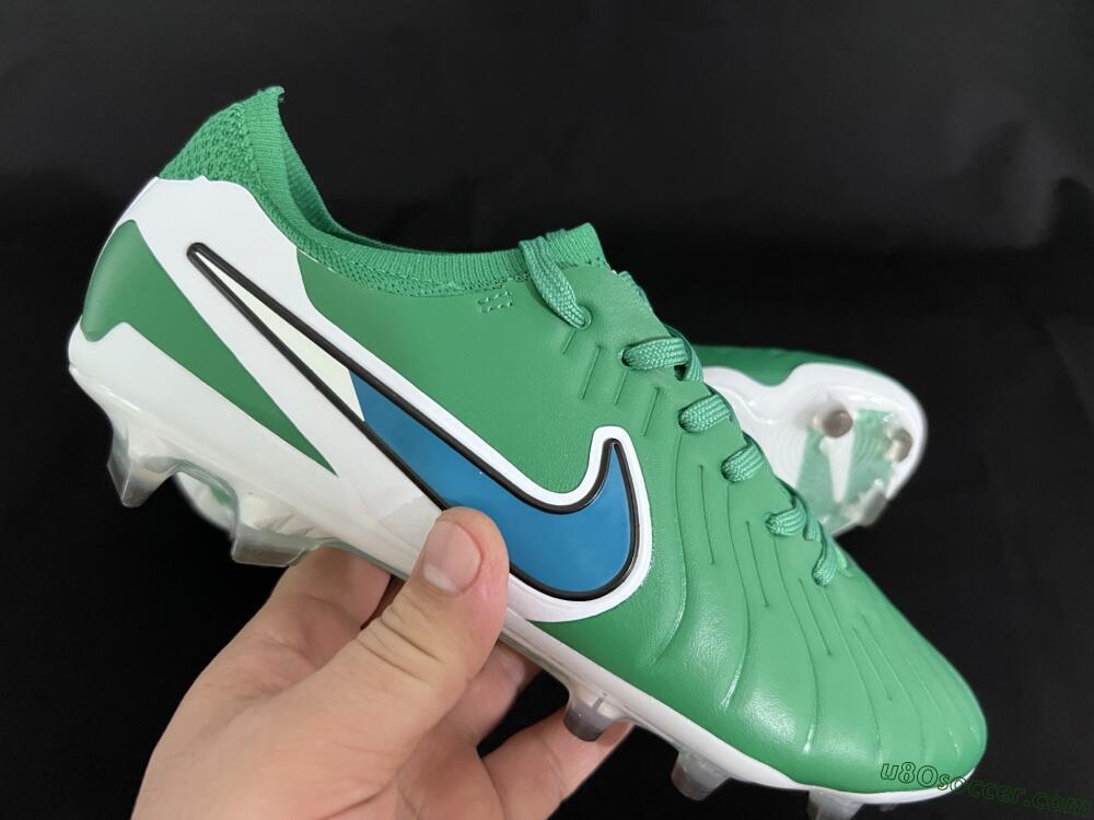 Nike Tiempo Legend 10 Elite FG Firm Ground Soccer Cleats - Green/Blue/White