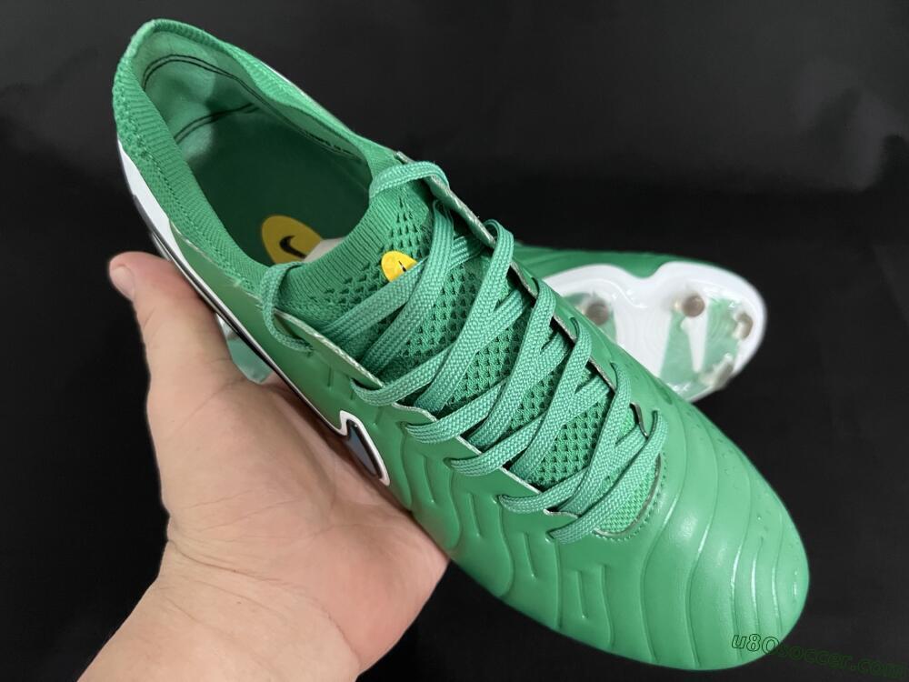 Nike Tiempo Legend 10 Elite FG Firm Ground Soccer Cleats - Green/Blue/White