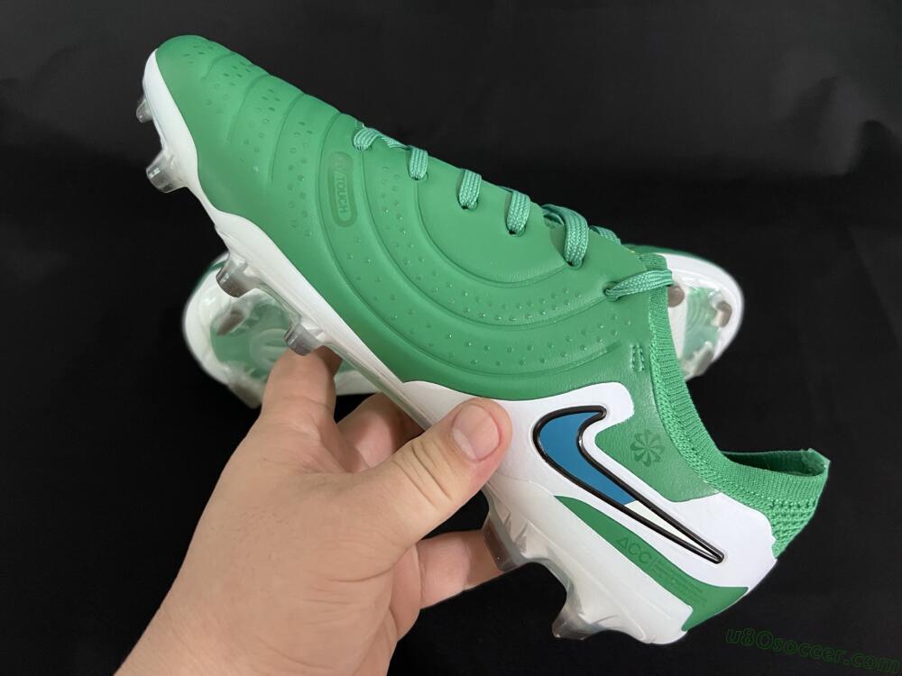Nike Tiempo Legend 10 Elite FG Firm Ground Soccer Cleats - Green/Blue/White