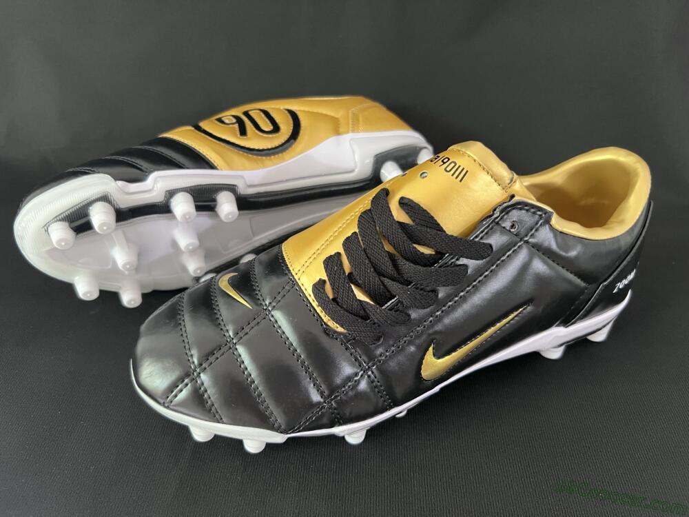 Nike Air Zoom Total 90 III FG Firm Ground Soccer Cleats - Black/Gold/White