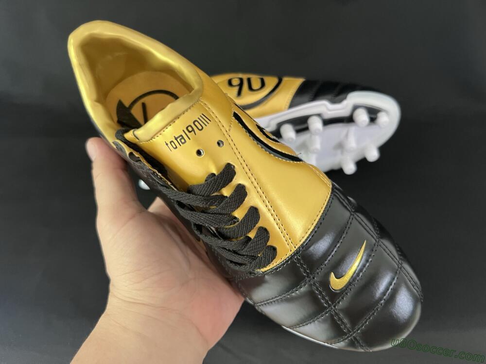Nike Air Zoom Total 90 III FG Firm Ground Soccer Cleats - Black/Gold/White