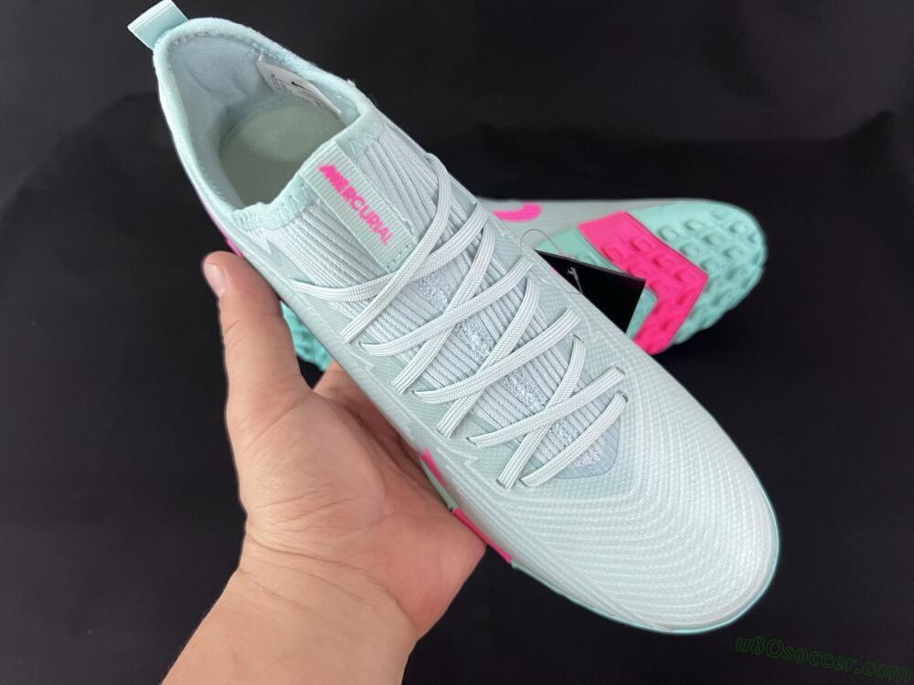 Nike Air Zoom Mercurial Vapor 16 Elite TF Artificial Turf Soccer Shoes - Jade/Pink