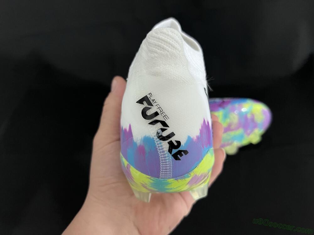 Puma Future 8 Ultimate FG Firm Ground Soccer Cleats - White/Blue/Yellow