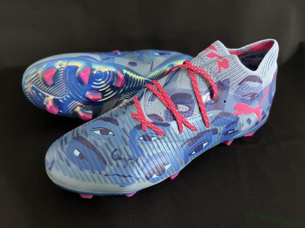 Puma Future 8 Ultimate FG Firm Ground Soccer Cleats - Blue/Pink/Gold