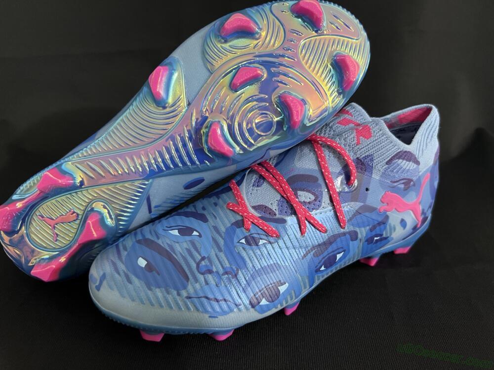 Puma Future 8 Ultimate FG Firm Ground Soccer Cleats - Blue/Pink/Gold