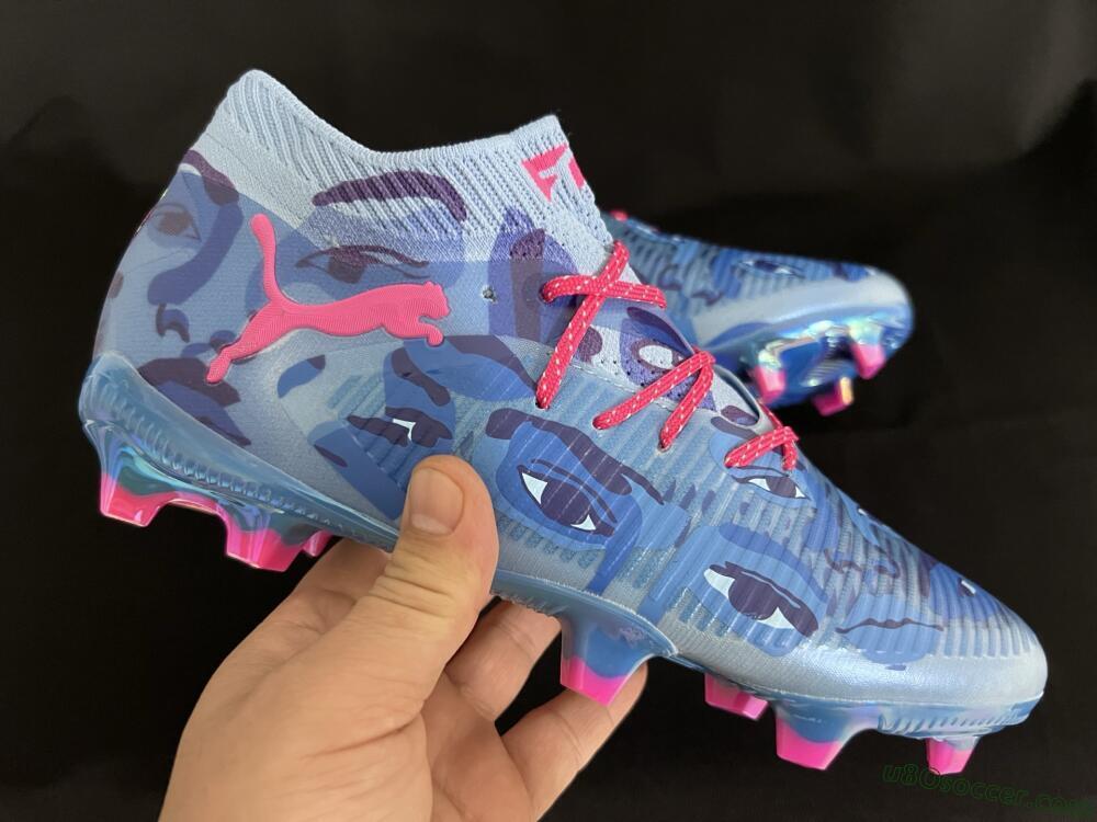 Puma Future 8 Ultimate FG Firm Ground Soccer Cleats - Blue/Pink/Gold