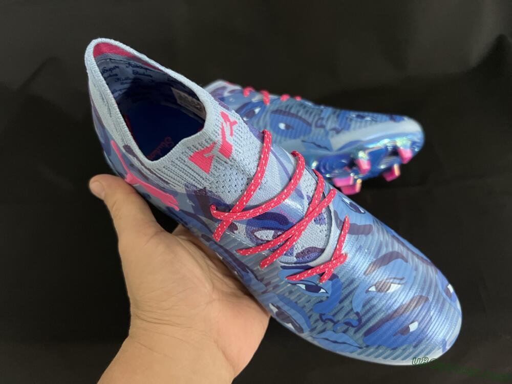 Puma Future 8 Ultimate FG Firm Ground Soccer Cleats - Blue/Pink/Gold