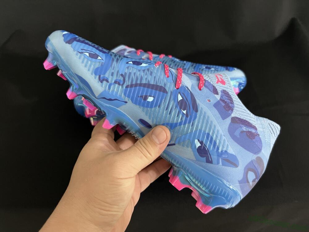 Puma Future 8 Ultimate FG Firm Ground Soccer Cleats - Blue/Pink/Gold