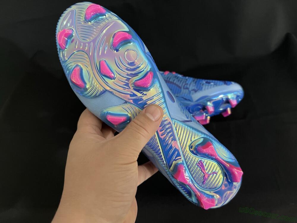 Puma Future 8 Ultimate FG Firm Ground Soccer Cleats - Blue/Pink/Gold
