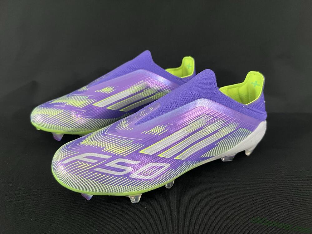 Adidas F50+ Elite Laceless FG Firm Ground Soccer Cleats - Blue/Yellow/Silver