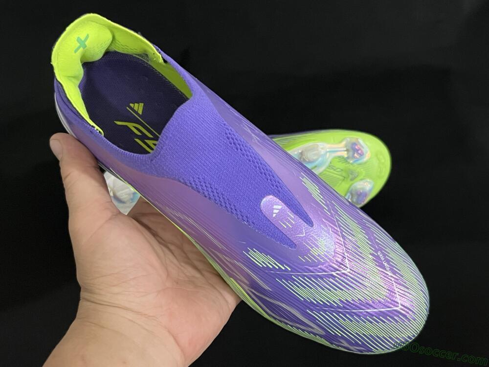 Adidas F50+ Lightstrike Pro Laceless FG Firm Ground Soccer Cleats - Purple/Yellow/White