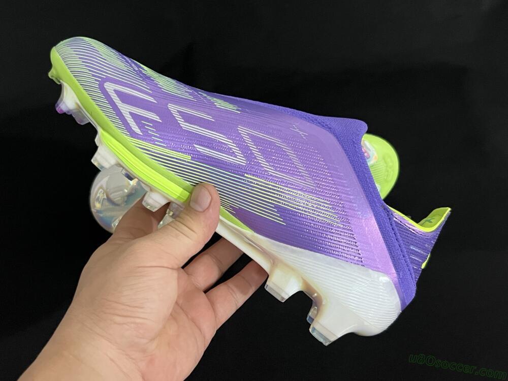Adidas F50+ Lightstrike Pro Laceless FG Firm Ground Soccer Cleats - Purple/Yellow/White