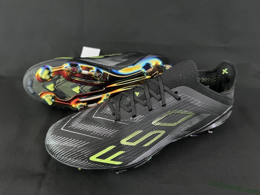Adidas F50+ Lightstrike Pro FG Firm Ground Soccer Cleats - Black/Silver/Yellow