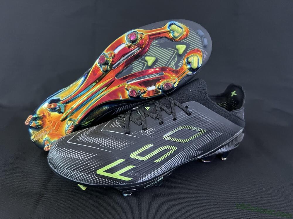 Adidas F50+ Lightstrike Pro FG Firm Ground Soccer Cleats - Black/Silver/Yellow