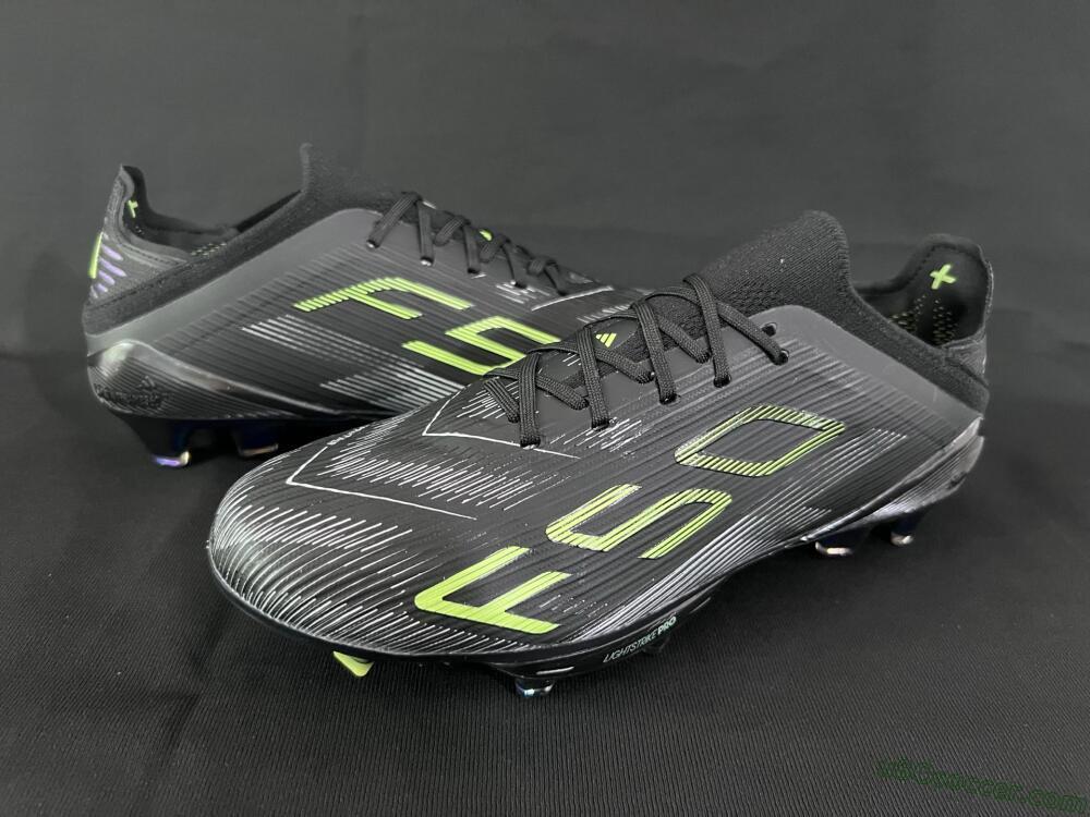 Adidas F50+ Lightstrike Pro FG Firm Ground Soccer Cleats - Black/Silver/Yellow