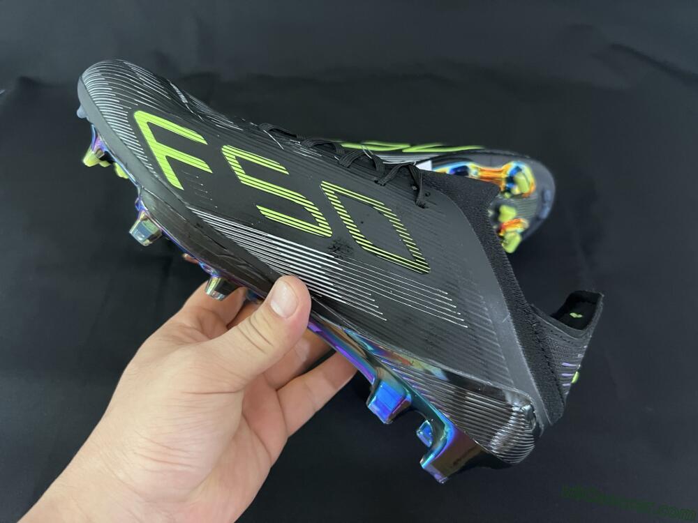 Adidas F50+ Lightstrike Pro FG Firm Ground Soccer Cleats - Black/Silver/Yellow