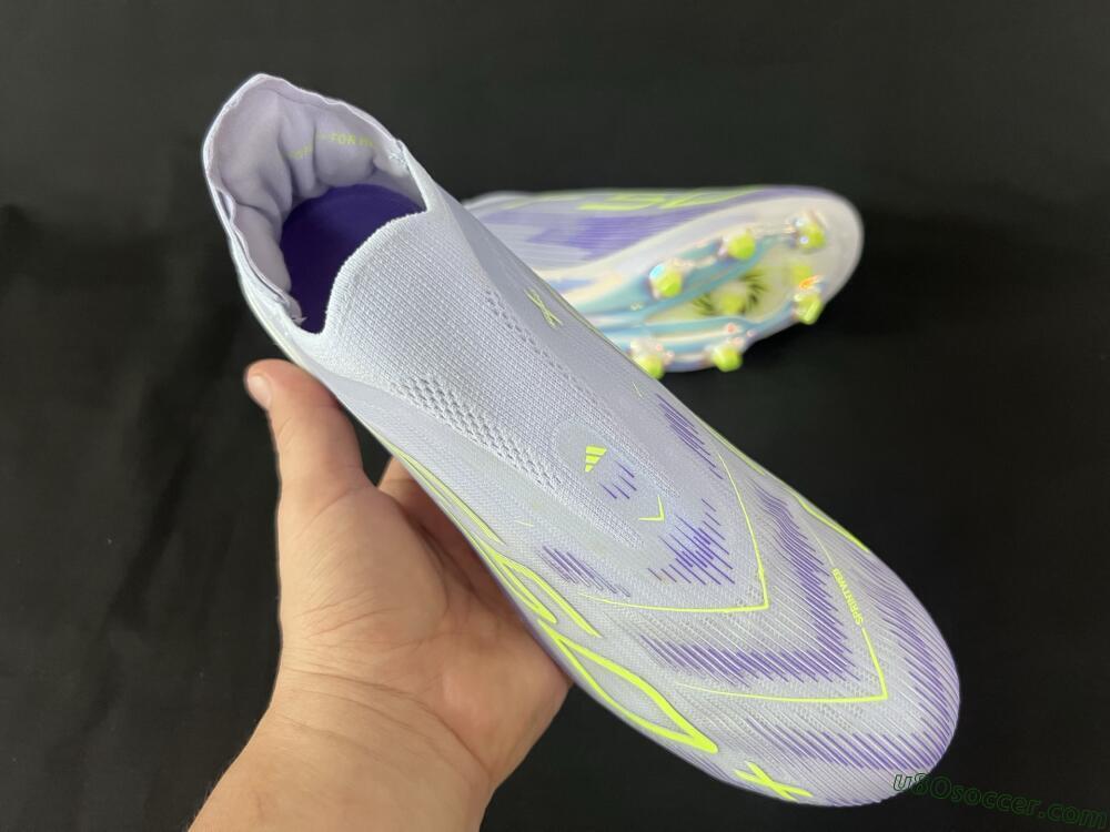 Adidas F50+ Lightstrike Pro Laceless FG Firm Ground Soccer Cleats - Blue/Yellow/White