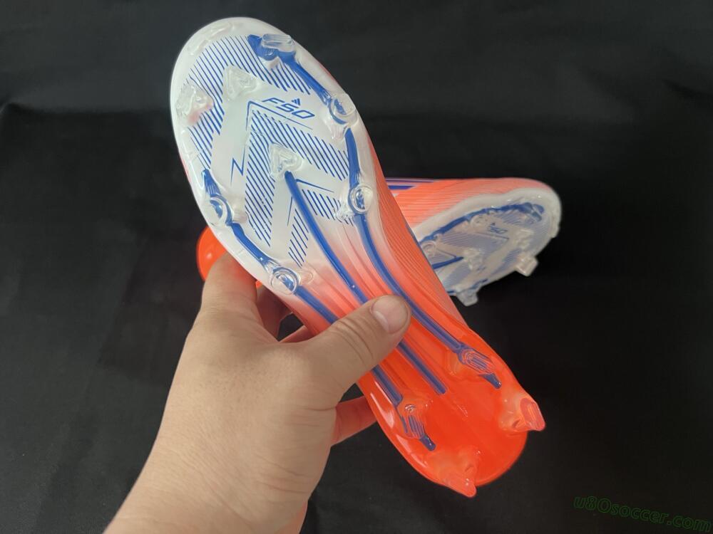 Adidas F50+ Elite Laceless FG Firm Ground Soccer Cleats - Red/Blue/Silver