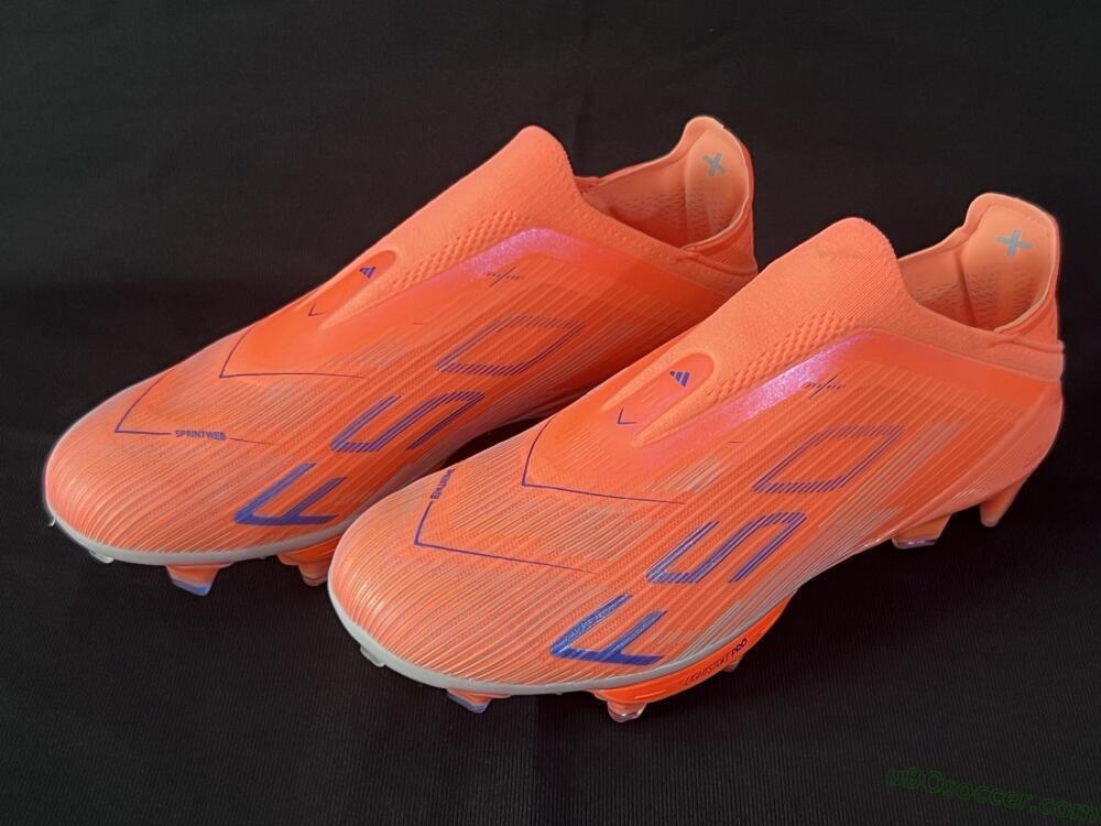 Adidas F50+ Lightstrike Pro Laceless FG Firm Ground Soccer Cleats - Red/Blue/Silver