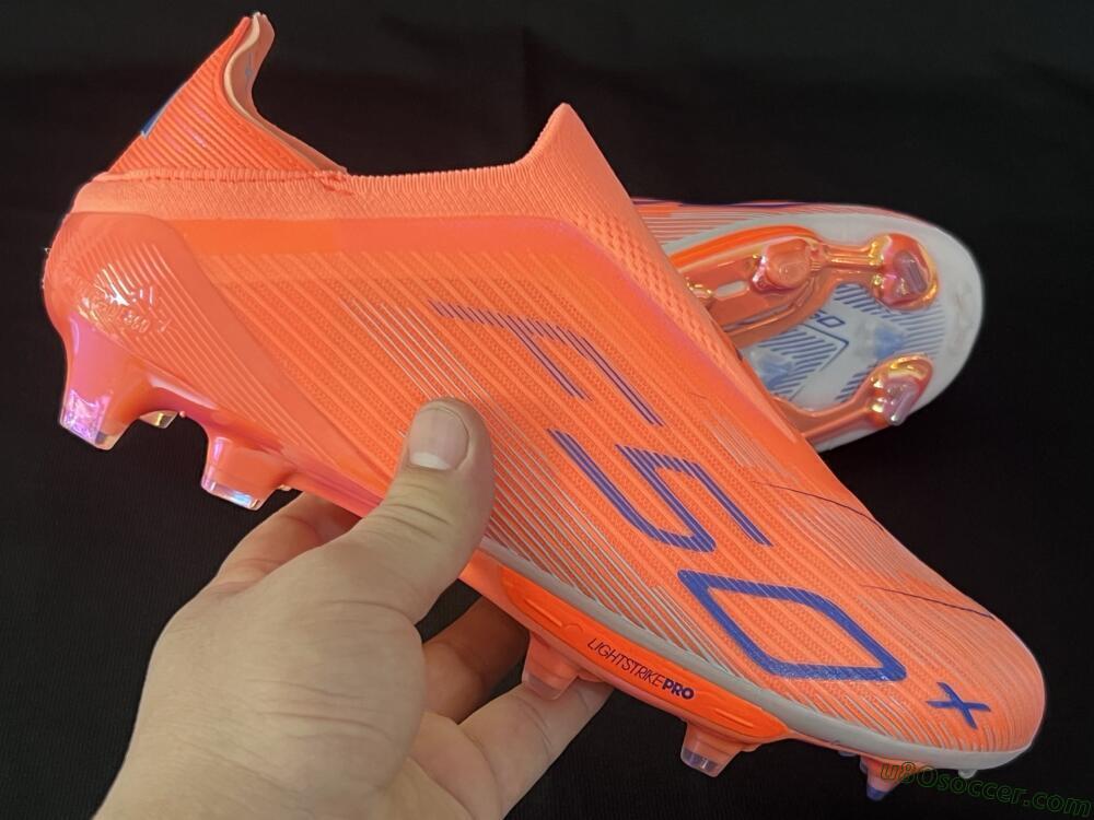 Adidas F50+ Lightstrike Pro Laceless FG Firm Ground Soccer Cleats - Red/Blue/Silver