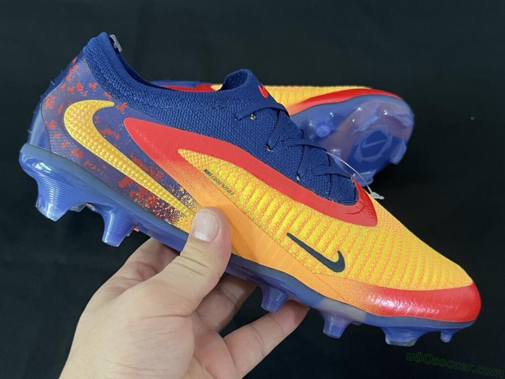 Nike Phantom 6 Elite Low FG Firm Ground Soccer Cleats - Yellow/Red/Blue