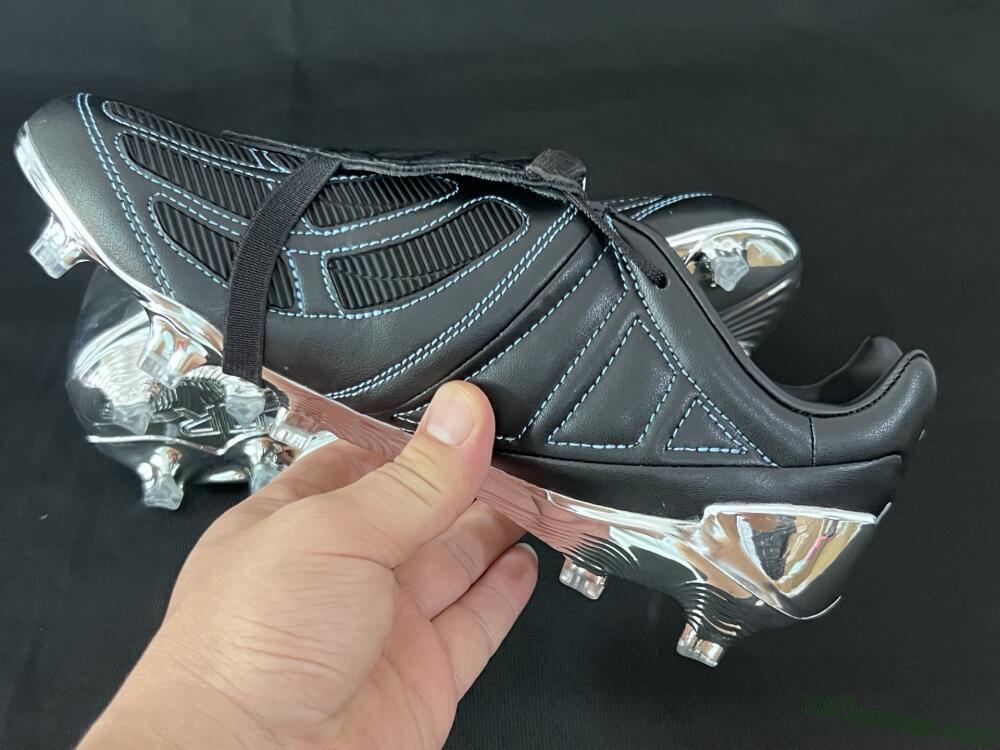 Adidas Predator 25 Elite Foldover Tongue FG Firm Ground Soccer Cleats - Black/Blue/Silver