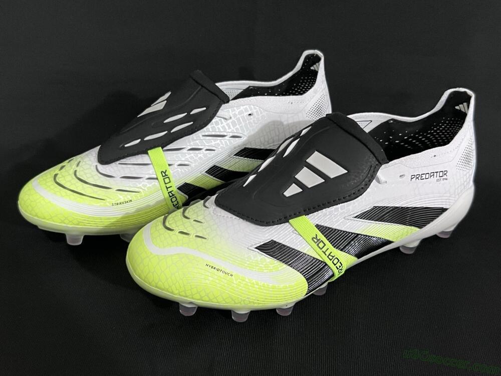 Adidas Predator 25 Elite Foldover Tongue FG Firm Ground Soccer Cleats - White/Black/Yellow
