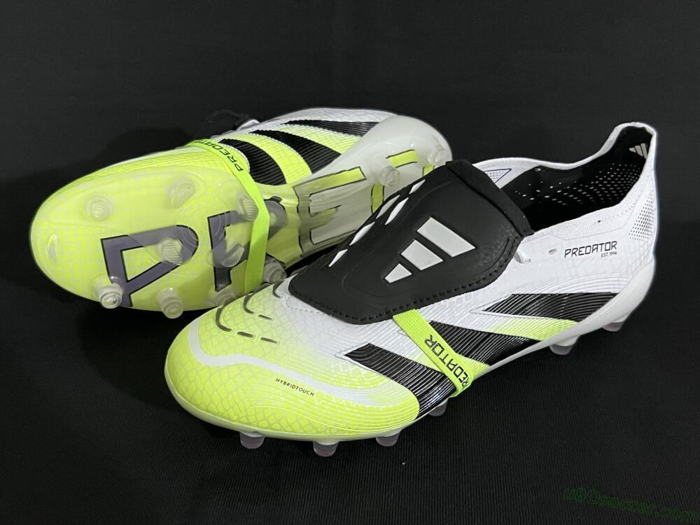 Adidas Predator 25 Elite Foldover Tongue FG Firm Ground Soccer Cleats - White/Black/Yellow