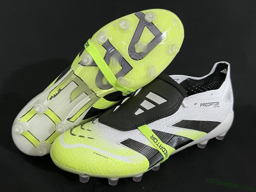 Adidas Predator 25 Elite Foldover Tongue FG Firm Ground Soccer Cleats - White/Black/Yellow
