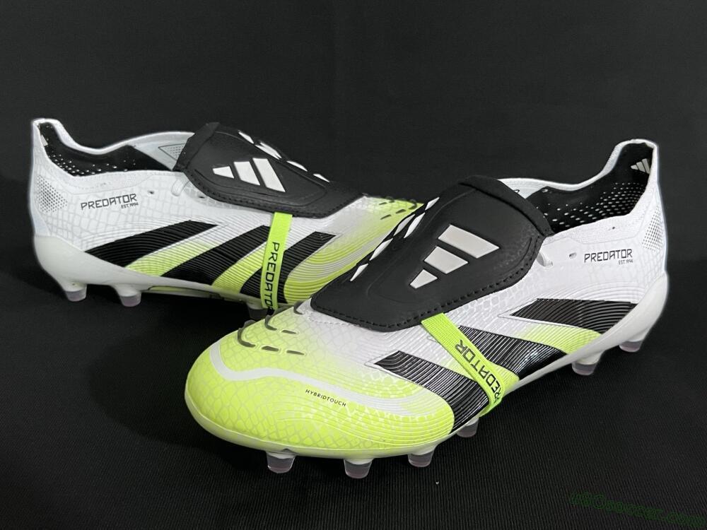 Adidas Predator 25 Elite Foldover Tongue FG Firm Ground Soccer Cleats - White/Black/Yellow