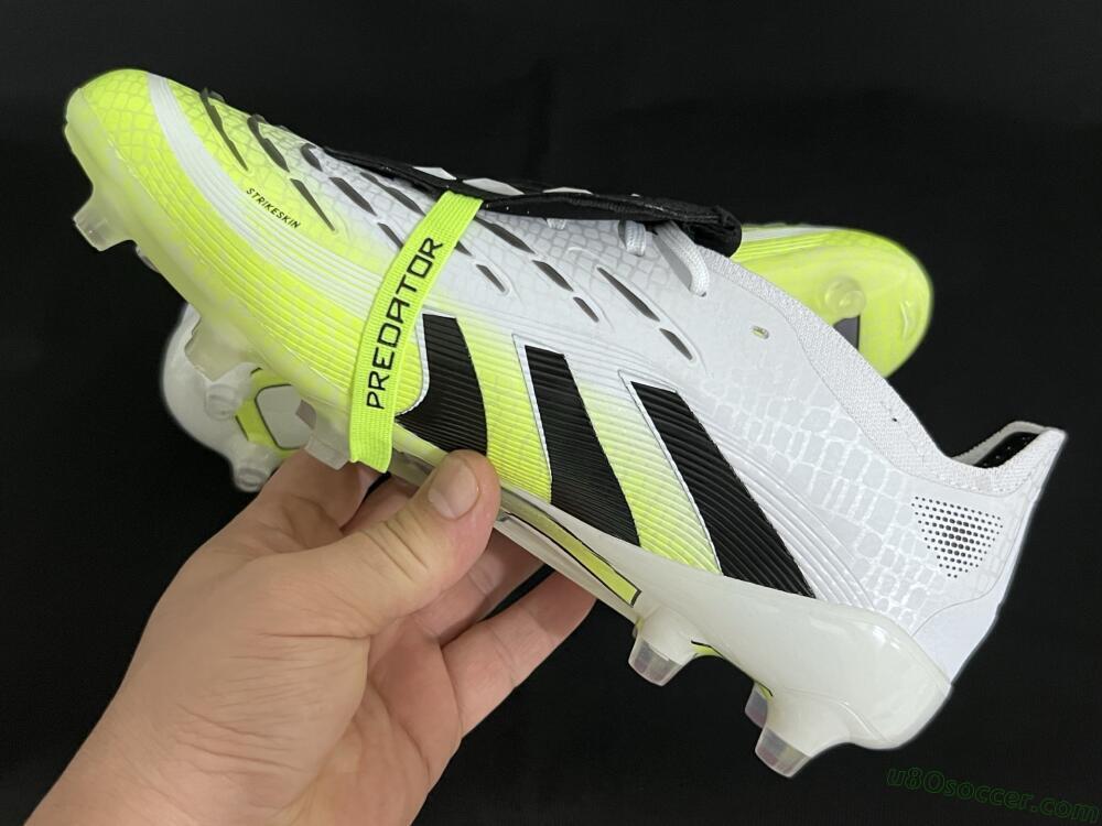 Adidas Predator 25 Elite Foldover Tongue FG Firm Ground Soccer Cleats - White/Black/Yellow