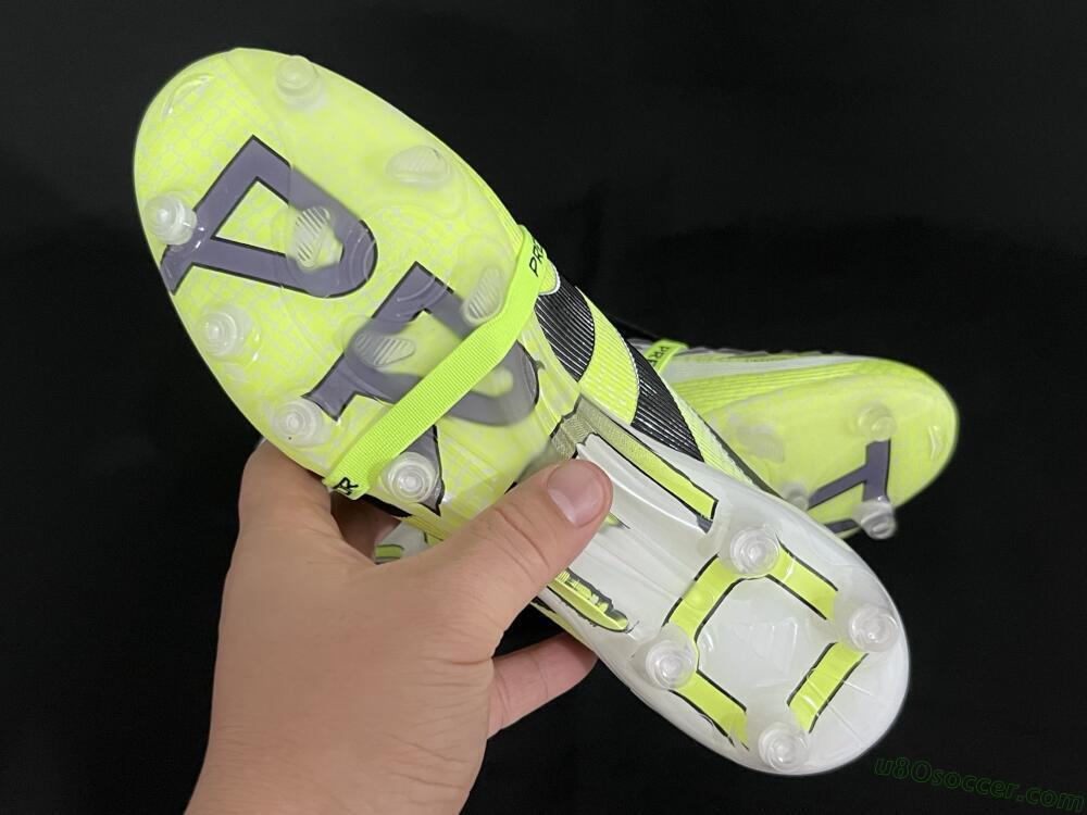 Adidas Predator 25 Elite Foldover Tongue FG Firm Ground Soccer Cleats - White/Black/Yellow