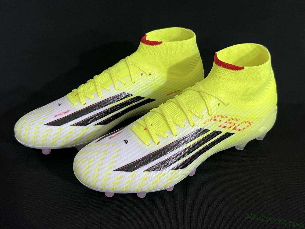 Adidas F50+ Elite Mid FG Firm Ground Soccer Cleats - Yellow/Black/Red