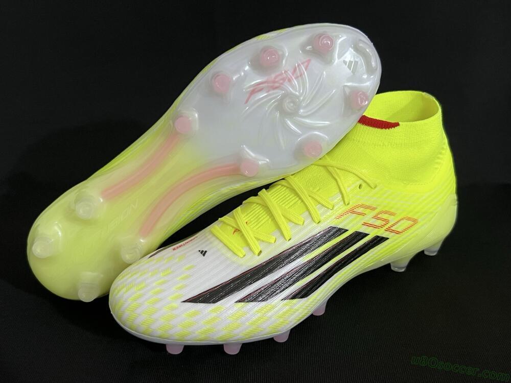 Adidas F50+ Elite Mid FG Firm Ground Soccer Cleats - Yellow/Black/Red