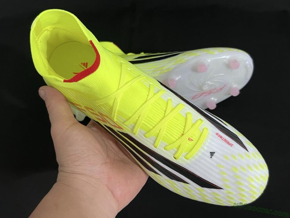 Adidas F50+ Elite Mid FG Firm Ground Soccer Cleats - Yellow/Black/Red