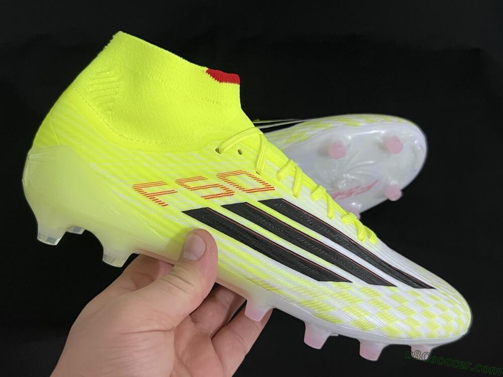 Adidas F50+ Elite Mid FG Firm Ground Soccer Cleats - Yellow/Black/Red