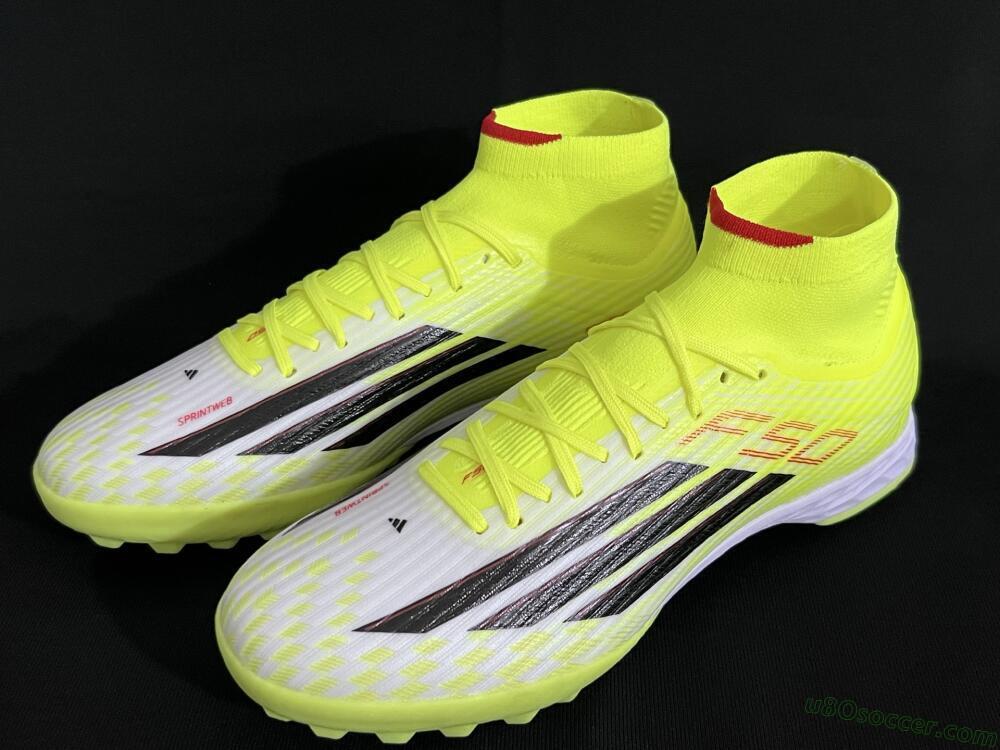 Adidas F50 Elite Mid TF Artificial Turf Soccer Shoes - Yellow/Black/Red